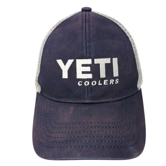 YETI Coolers Snapback Trucker Hat Blue One Size Adjustable Embroidered Mesh Back - Picture 1 of 10
